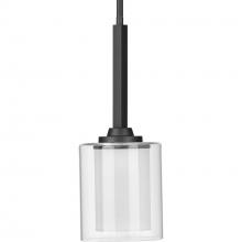 Progress P500103-143 - Kene Collection One-Light Graphite Clear Glass Craftsman Pendant Light