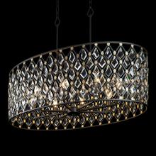 Varaluz 345N08CBHG - Windsor 8-Lt Crystal Oval Linear Pendant - Carbon/Havana Gold