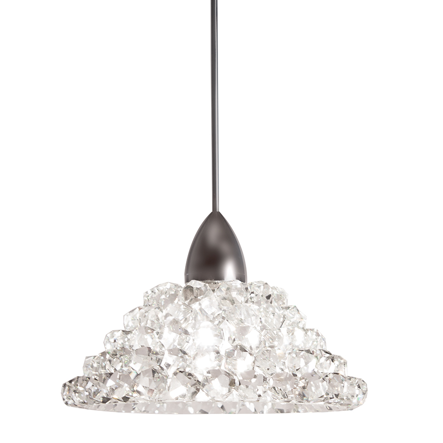 Giselle Clear Diamond Pendant with Brushed Nickel Canopy