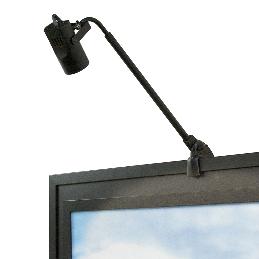 Adjustable Arm 007 Display Light with Clamp and Plug-in Cord in Black