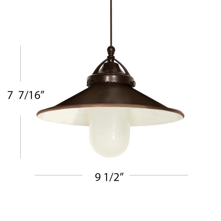 CANOPY MOUNT PENDANT- METAL SHADE WITH W