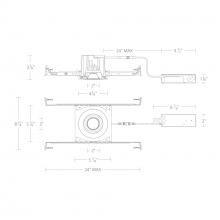  R3BRAN-NWD-WT - Ocular 3.0 Dim-to-Warm Round Adjustable Trim and Remodel Housing with New Construction Frame-In Ki