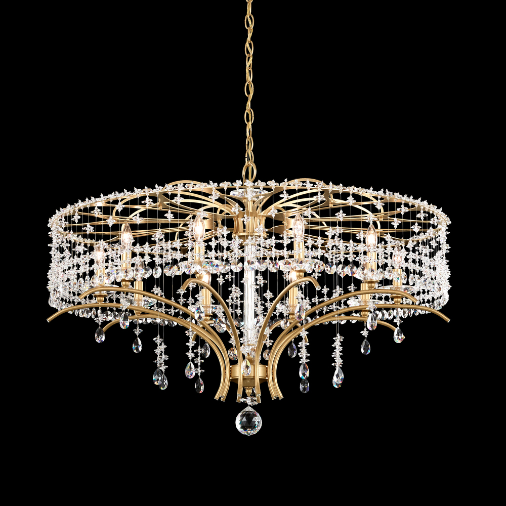 Bella Rose 10 Light 120V Chandelier in Etruscan Gold with Radiance Crystal