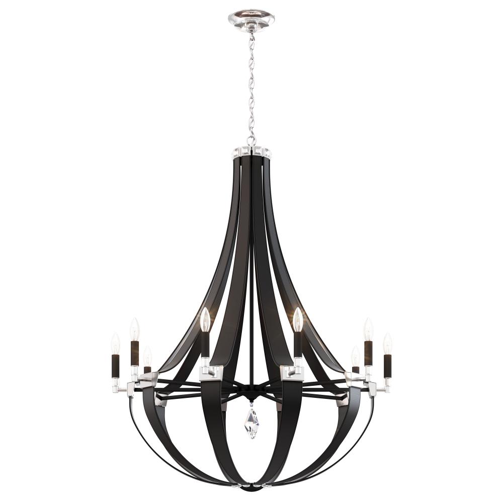 Crystal Empire 10 Light 120V Chandelier in Grizzly Black with Radiance Crystal