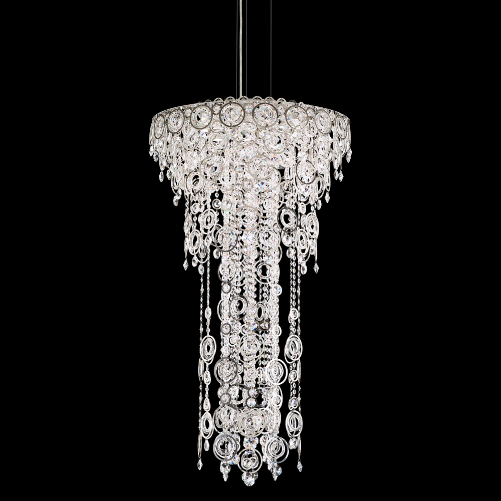 Circulus 6 Light 120V Pendant in Antique Silver with Optic Crystal