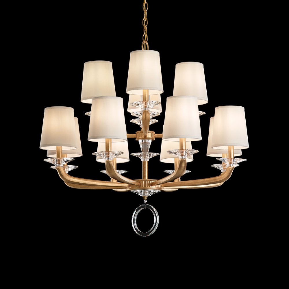 Emilea 12 Light 120V Chandelier in White with Clear Optic Crystal