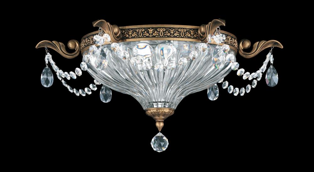 Milano 2 Light 120V Flush Mount in French Gold with Radiance Crystal