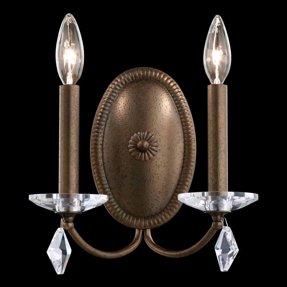 Modique 2 Light 120V Wall Sconce in Polished Silver with Heritage Handcut Crystal