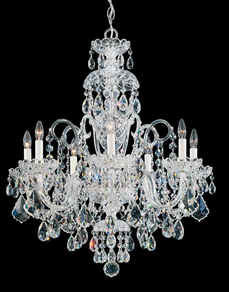 Olde World 7 Light 120V Chandelier in Aurelia with Clear Heritage Handcut Crystal