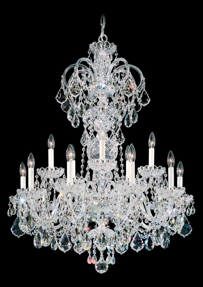 Olde World 15 Light 120V Chandelier in Aurelia with Clear Radiance Crystal