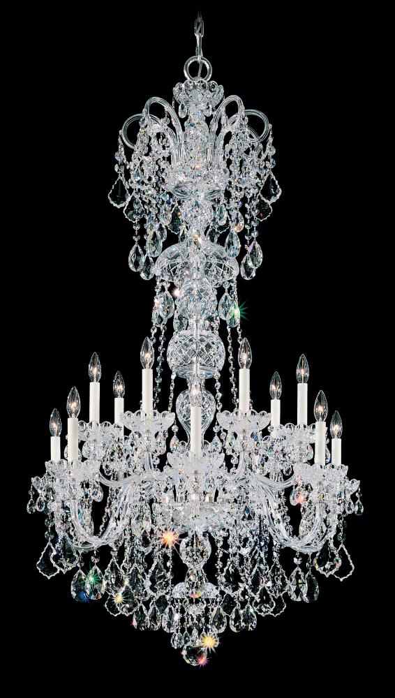 Olde World 14 Light 120V Chandelier in Aurelia with Clear Heritage Handcut Crystal