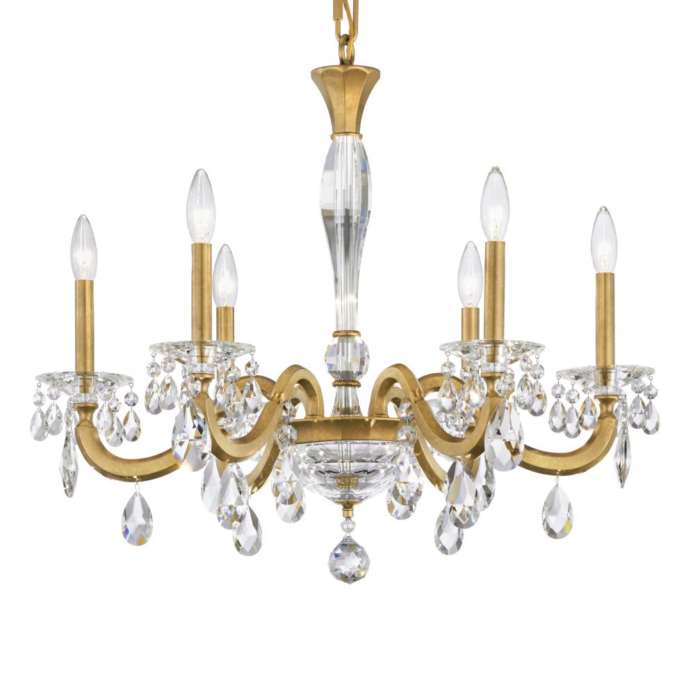 San Marco 6 Light 120V Chandelier in Etruscan Gold with Radiance Crystal