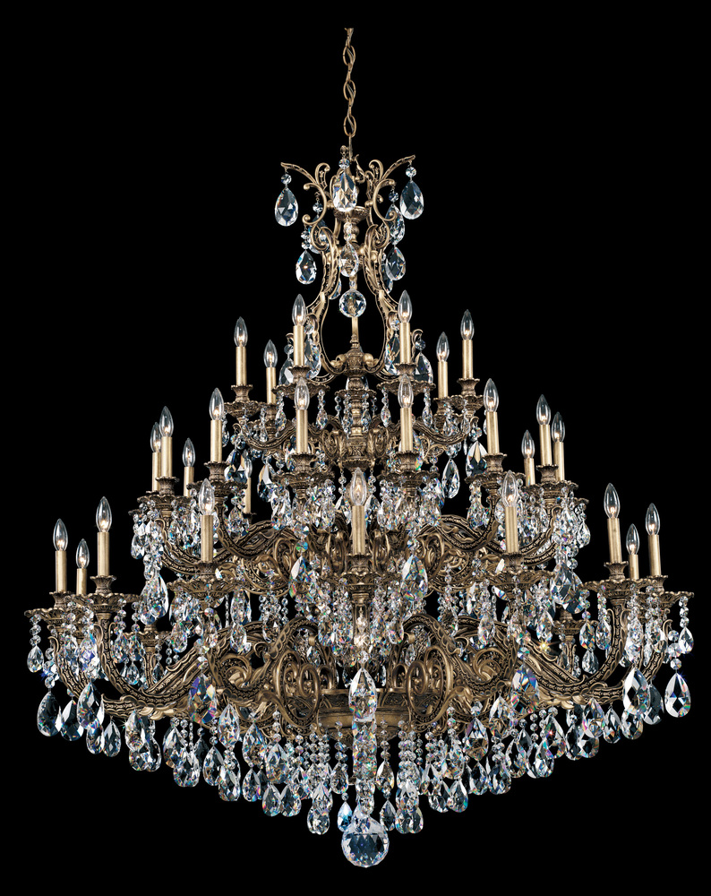 Sophia 35 Light 120V Chandelier in French Gold with Clear Crystals from Swarovski