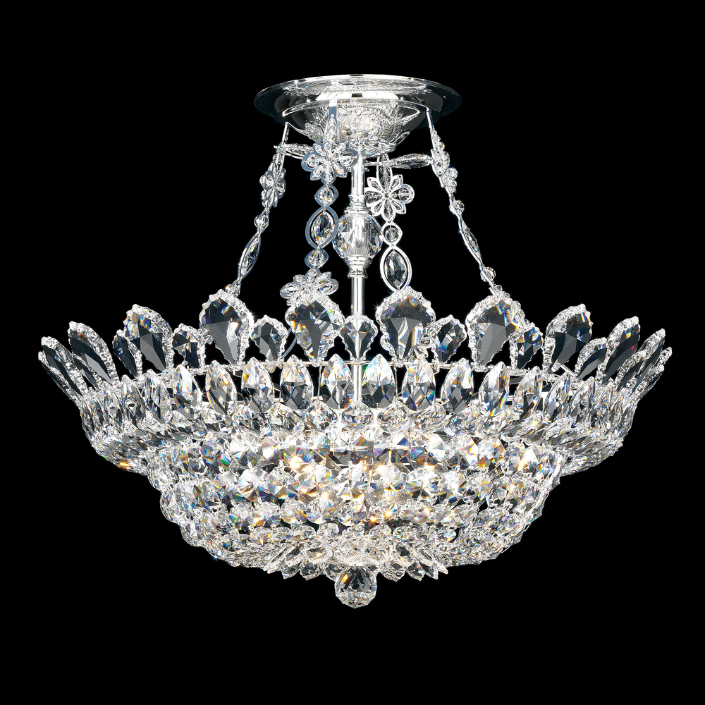 Trilliane 10 Light 110V Close to Ceiling in Silver with Clear Crystals From Swarovski?