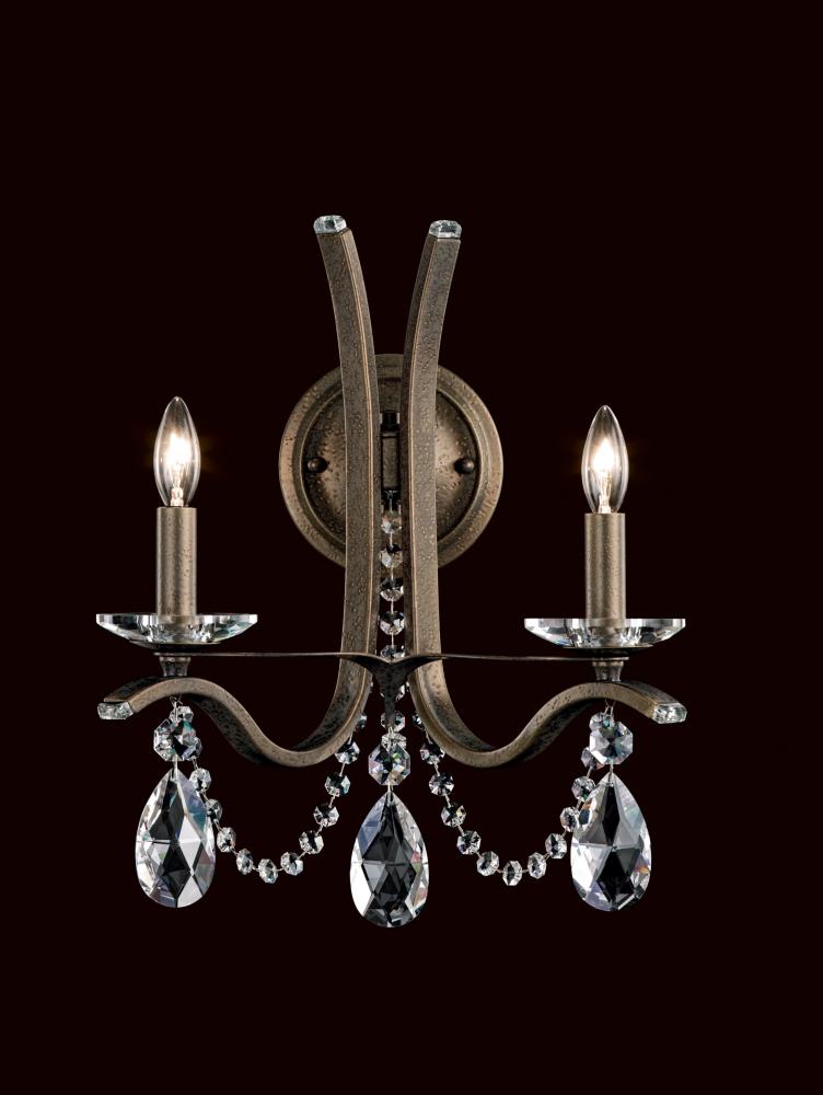 Vesca 2 Light 120V Wall Sconce in French Gold with Clear Radiance Crystal