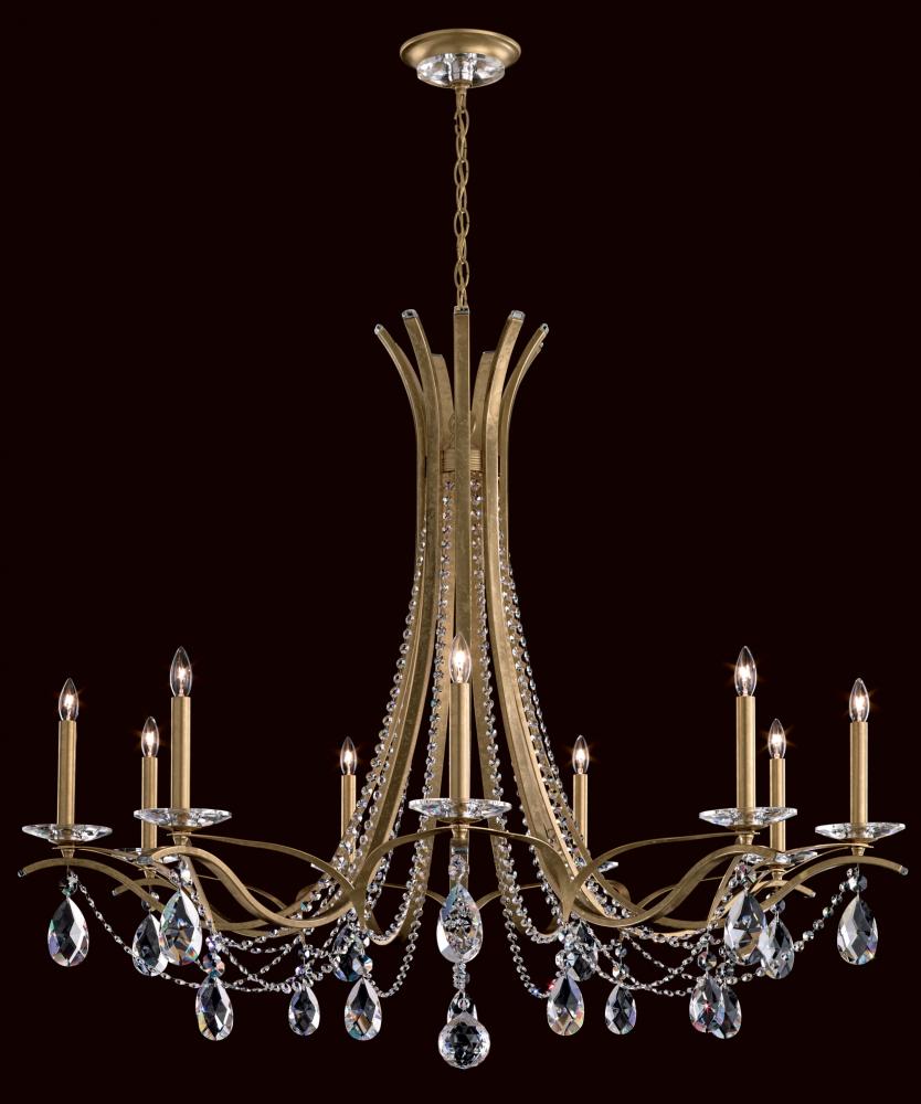 Vesca 9 Light 120V Chandelier in Heirloom Gold with Clear Heritage Handcut Crystal