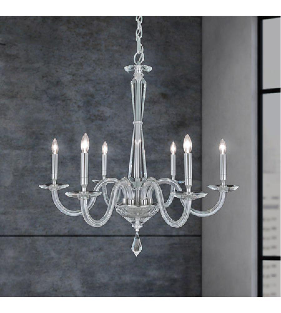 Habsburg 6 Light 120V Chandelier in Polished Chrome with Clear Optic Crystal