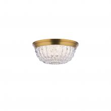 Schonbek 1870 S5209-700O - Genoa 9in LED 3000K/3500K/4000K 120V-277V Flush Mount in Aged Brass with Clear Optic Crystal