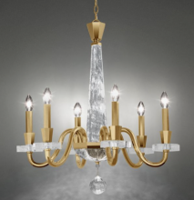 Schonbek 1870 S9327-22OH - Amadeus 6 Light 120V Chandelier in Heirloom Gold with Optic Haze Quartz