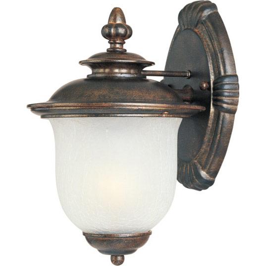 One Light Frost Crackle Glass Wall Lantern