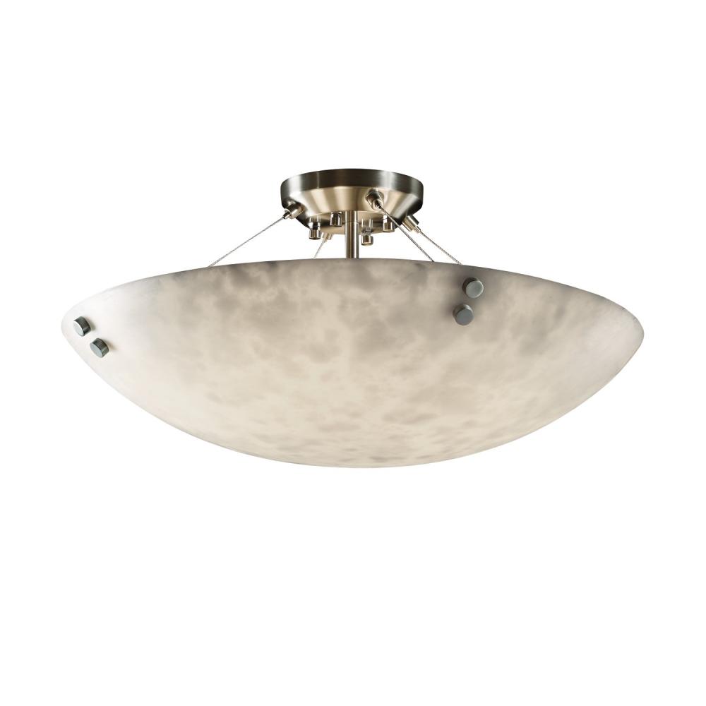 24" LED Semi-Flush Bowl w/ Concentric Squares Finials