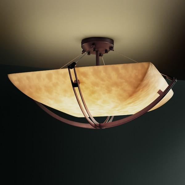 48" LED Semi-Flush Bowl w/ Crossbar