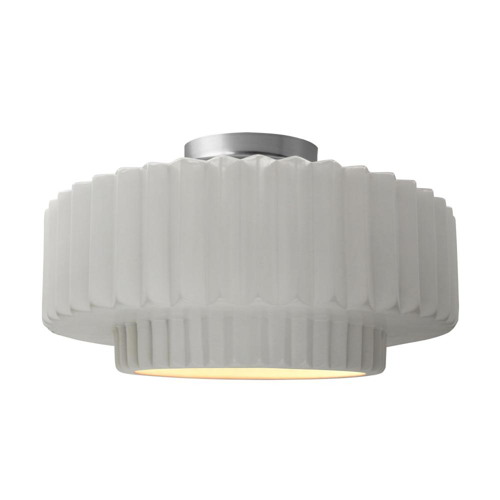 Large Tier Pleated Semi-Flush