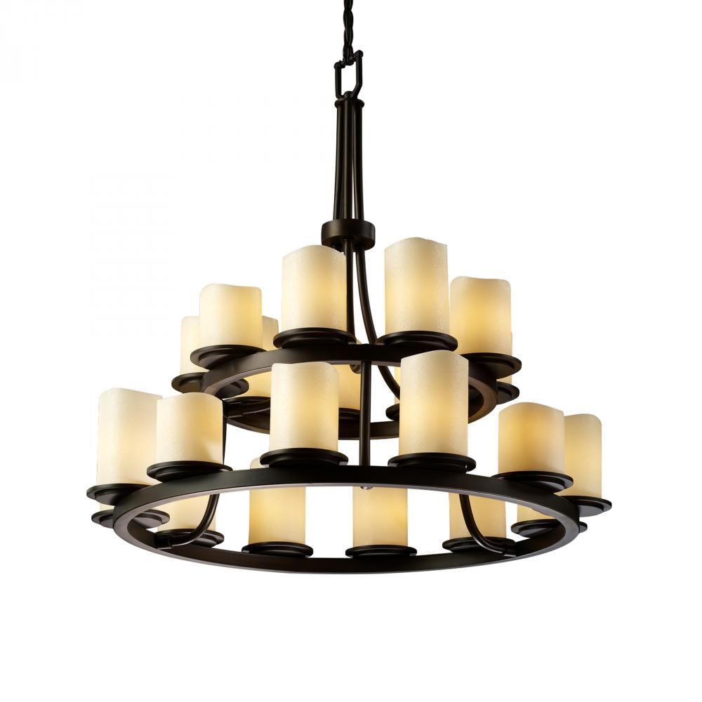 Dakota 21-Light 2-Tier Ring LED Chandelier