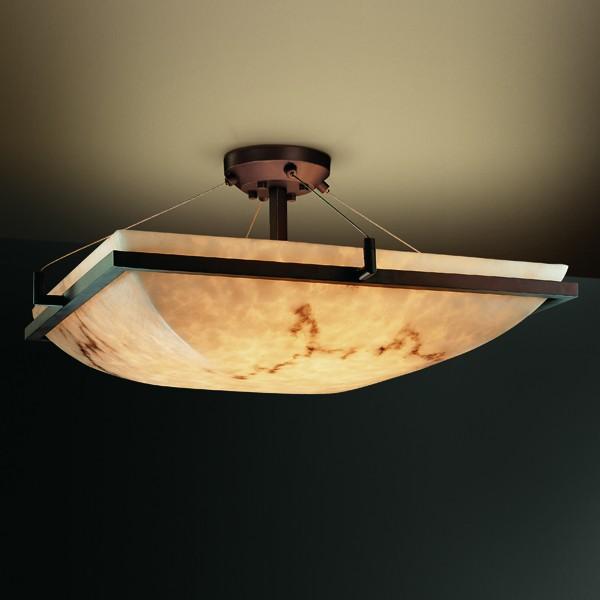 24" Square LED Semi-Flush Bowl w/ Ring