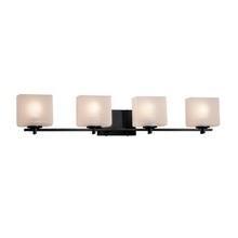 Justice Design Group FSN-8444-55-FRCR-MBLK - Era 4-Light Bath Bar