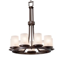 Justice Design Group FSN-8766-10-FRCR-DBRZ - Dakota 9-Light Ring Chandelier