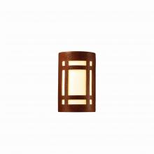 Justice Design Group CER-5485W-HMCP - Small ADA Craftsman Window LED Wall Sconce- Open Top & Bottom (Outdoor)