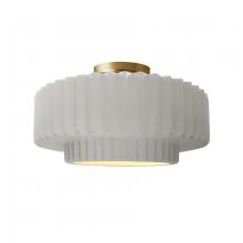  CER-6373-BIS-BRSS - Medium Tier Pleated Semi-Flush