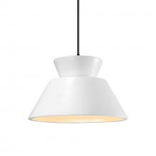 Justice Design Group CER-6420-WHT-MBLK-BKCD - Trapezoid 1-Light Pendant