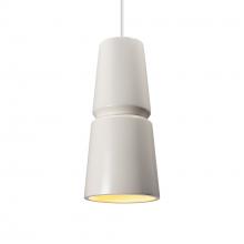 Justice Design Group CER-6430-MAT-NCKL-WTCD-LED1-700 - Small Cone 1-Light LED Pendant