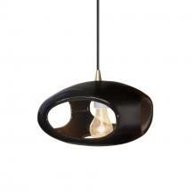 Justice Design Group CER-6440-BLK-ABRS-BKCD - Punch 1-Light Pendant