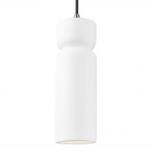 Justice Design Group CER-6510-WHT-NCKL-BKCD - Tall Hourglass Pendant