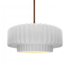 Justice Design Group CER-6553-WTWT-BRSS-RIGID - Medium Tier Pleated 1-Light Pendant