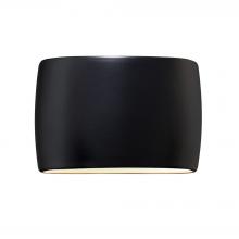 Justice Design Group CER-8899W-CRB - Wide ADA Large Oval Outdoor LED Wall Sconce - Open Top & Bottom