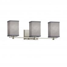 Justice Design Group FAB-8443-15-GRAY-NCKL - Era 3-Light Bath Bar