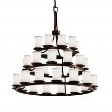 Justice Design Group FAB-8712-10-WHTE-DBRZ - Dakota 36-Light 3-Tier Ring Chandelier