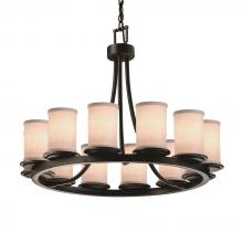 Justice Design Group FAB-8768-10-WHTE-MBLK - Dakota 12-Light Ring Chandelier (Short)