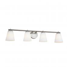  FSN-8034-OPAL-NCKL - Alpino 4-Light Bath Bar