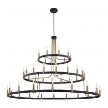 Justice Design Group NSH-8049-MBBR - Clayton 60â€ 3-Tier 45-Light Chandelier