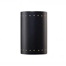 Justice Design Group CER-5295W-CRB - Large ADA Outdoor LED Cylinder w/ Perfs - Open Top & Bottom