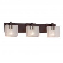 Justice Design Group FSN-8923-55-SEED-DBRZ - Modular 3-Light Bath Bar