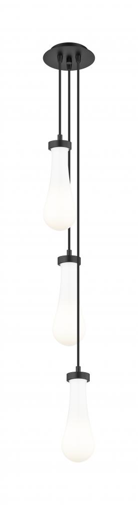 Owego - 3 Light - 7 inch - Brushed Matte Black - Multi Pendant