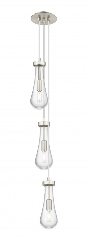 Owego - 3 Light - 7 inch - Brushed Satin Nickel - Multi Pendant