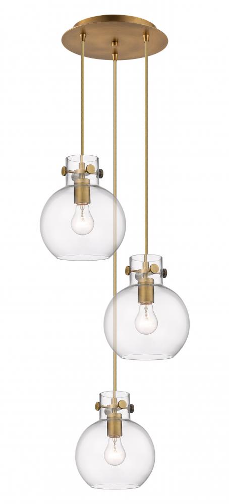 Newton Sphere - 3 Light - 16 inch - Brushed Brass - Multi Pendant