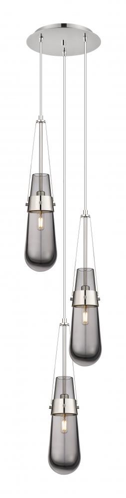 Milan - 3 Light - 12 inch - Polished Nickel - Multi Pendant